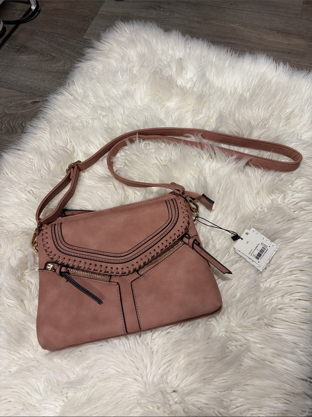 Women’s Crossbody Bag in Dusty Rose - Stylish Everyday Shoulder Bag